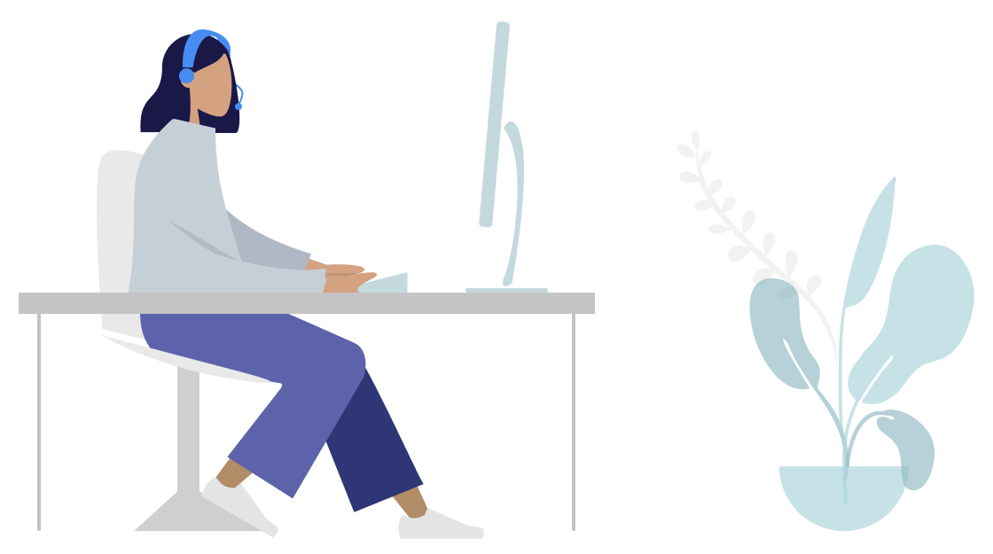 Team members collaborating at a desk